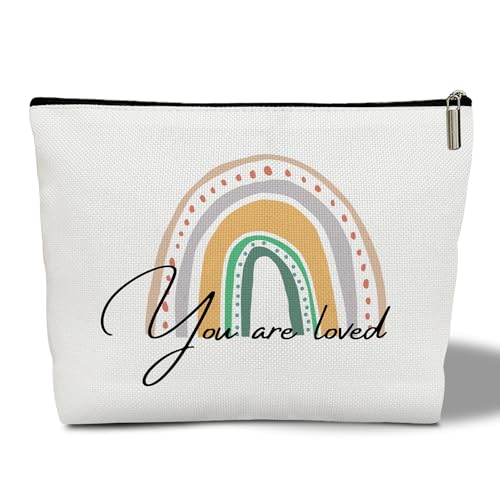 WwongxianB Make-up-Tasche, Geschenke für Frauen, "You Are Loved", Make-up-Tasche, Geschenk für Mutter, Oma, Lehrer, Tochter, Schwester, Krankenschwester, Regenbogen-Kulturbeutel, von WwongxianB