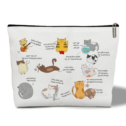 WwongxianB Make-up-Tasche für Katzenliebhaber, Geschenk für Frauen, Kätzchen, Make-up-Tasche, Tierliebhaber, Katzenbesitzer, Geschenk für Katze, Mutter, Tante, Bestie, BFF, Schwester, Katzenzubehör, von WwongxianB