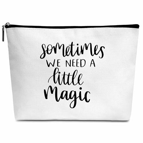 Inspirierende Geschenke Positive Zitat Make-up-Tasche, "Sometimes We Need A Little Magic" Make-up-Tasche, Geburtstag Weihnachten Wertschätzung Geschenk für Frau Mädchen Mutter Tochter Freund A36, von Wybgno