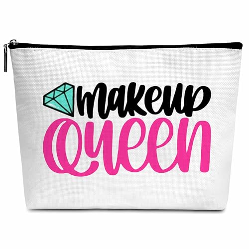 Make-up-Tasche, Geschenke für Frauen, Make-up-Königin-Kosmetiktasche, Make-up-Liebhaber, Geburtstag, Weihnachten, Freundschaftsgeschenk für Frau, Mädchen, Mutter, Tochter, Besties (rosa)-A04, von Wybgno