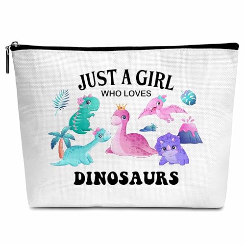 Niedliche Dinosaurier-Geschenk-Make-up-Tasche, lustige Dinosaurier-Geschenke für Mädchen und Frauen, nur ein Mädchen, das Dinosaurier liebt, Geburtstags- und Weihnachtsgeschenk für sie, beste Freunde, von Wybgno