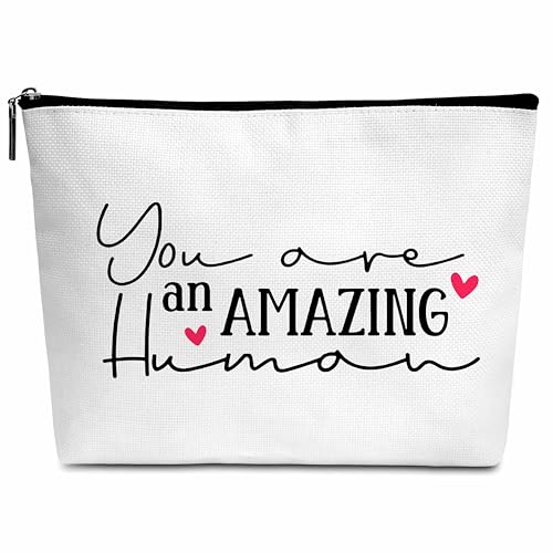 Positive Zitat Geschenke Make-up Tasche Geschenke für Frauen, You Are An Amazing Human Makeup Bag, Birthday Graduation Appreciation Friendship Gift for Woman Girl Mom Daughter Besties-A10, von Wybgno