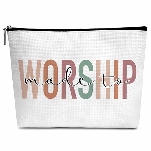 Wybgno Religiöse christliche Geschenke, Make-up-Tasche, personalisiertes Ermutigungsgeschenk für christliche Frau, Freundin, Kollegen, Besties-B11, Weiss/opulenter Garten von Wybgno