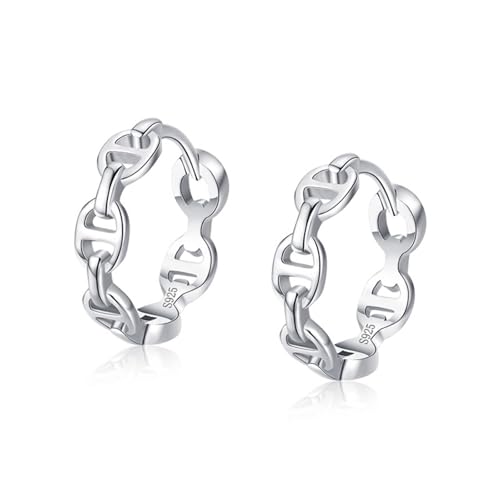 Creolen, Creolen Silber Klein S925 Sterling Kettenform 4X15mm für Damen Jubiläum Schmuck von Wycian