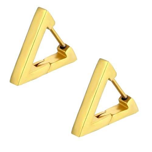 Creolen Damen, Creolen Gold Edelstahl Hohles Dreieck 9X3mm für Engagement Schmuck von Wycian