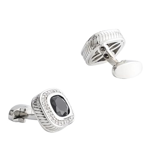 Cufflinks For Men Manschettenknöpfe Herren Quadratisch Zirkonia Silber Versilbert Quadratische Form 19.2X19.2cm für Herren Père Fils Valentinstag von Wycian