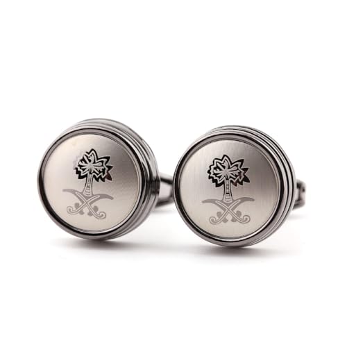 Cufflinks For Men Manschettenknöpfe Rund Dunkelgrau Versilbert Rund mit Muster 19X19cm für Herren Père Fils Valentinstag Unternehmen Fête Des Pères Cufflinks For Men Manschettenknöpfe Rund Dunkelgrau Versilbert Rund mit Muster 19X19cm für Herren Père Fils Valentinstag Unternehmen Fête Des Pères von Wycian