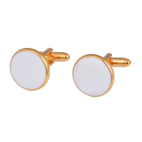 Cufflinks Set Manchettenknoepfe Herren Rund Goldweiße Manschettenknöpfe Vergoldet Runden für Herren Père Fils Valentinstag Unternehmen Fête Des Pères Cufflinks Set Manchettenknoepfe Herren Rund Goldweiße Manschettenknöpfe Vergoldet Runden für Herren Père Fils Valentinstag Unternehmen Fête Des Pères von Wycian