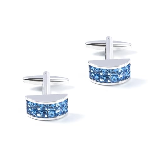Cufflinks Set Manschettenknöpfe Herren Edelstein Silber Versilbert Rechteck 17X9cm für Herren Père Fils Valentinstag Unternehmen Fête Des Pères von Wycian