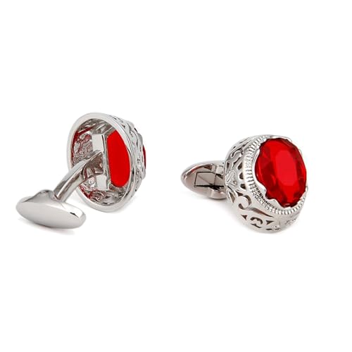 Cufflinks Shirt For Men Manchettenknoepfe Herren Rot Kubischer Zirkonia Versilbert Oval 30X17cm für Herren Père Fils Valentinstag Unternehmen Cufflinks Shirt For Men Manchettenknoepfe Herren Rot Kubischer Zirkonia Versilbert Oval 30X17cm für Herren Père Fils Valentinstag Unternehmen von Wycian