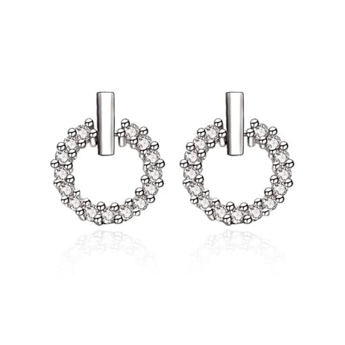 Damen Ohrringe, Creolen Silber Versilbert Kreis Zirkonia 14.2X13.5mm für Neujahr Schmuck von Wycian