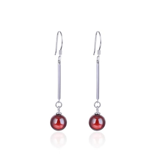 Damen Ohrringe, Ohrringe Hängend Silber 925 Granat Ball 47.2X8mm für Valentinstag Schmuck Damen Ohrringe, Ohrringe Hängend Silber 925 Granat Ball 47.2X8mm für Valentinstag Schmuck von Wycian