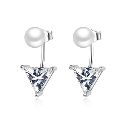 Damen Ohrringe, Silber Ohrringe Piercing Versilbert Zirkonia Stern für Engagement Schmuck von Wycian