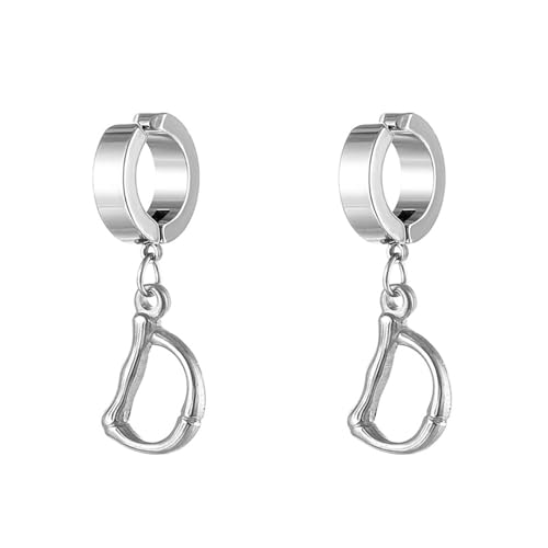 Damen Ohrringe Elegant, Ohrringe Silber Vintage Edelstahl Buchstabe D für Hochzeit Schmuck von Wycian