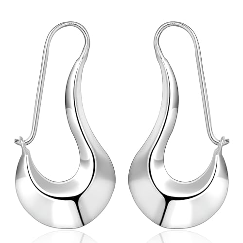 Damen Ohrringe Elegant, Silber Ohrringe Piercing Versilbert Tanzschuhe und Stiefel 44X22mm für Abschluss Schmuck von Wycian