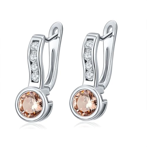 Damen Ohrringe Modeschmuck, Ohrringe Damen Orange Legierung 1 Großer Runder Zirkon mit 4 Kleinen Zirkonen für Muttertag Schmuck Damen Ohrringe Modeschmuck, Ohrringe Damen Orange Legierung 1 Großer Runder Zirkon mit 4 Kleinen Zirkonen für Muttertag Schmuck von Wycian