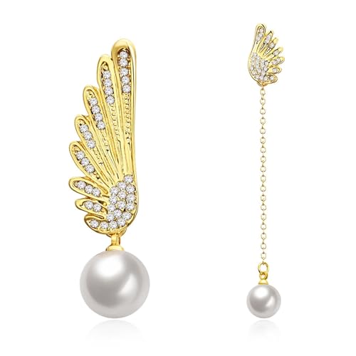 Damen Ohrringe Modeschmuck, Zirkonia Ohrringe Set Gelb Asymmetrischer Flügel für Jubiläum Schmuck Damen Ohrringe Modeschmuck, Zirkonia Ohrringe Set Gelb Asymmetrischer Flügel für Jubiläum Schmuck von Wycian
