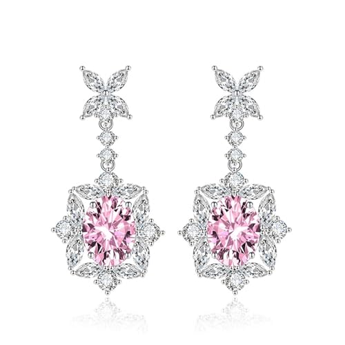Damen Ohrringe Modeschmuck, Zirkonia Ohrringe Set Rosa Luxuriöse, Unregelmäßige, Bedeckte Lange 33.7X18.4mm für Geburtstag Schmuck Damen Ohrringe Modeschmuck, Zirkonia Ohrringe Set Rosa Luxuriöse, Unregelmäßige, Bedeckte Lange 33.7X18.4mm für Geburtstag Schmuck von Wycian