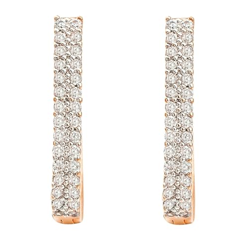 Damen Ohrringe Set, Creolen Gold Set U-Form mit Zirkonia 20X3mm für Neujahr Schmuck von Wycian