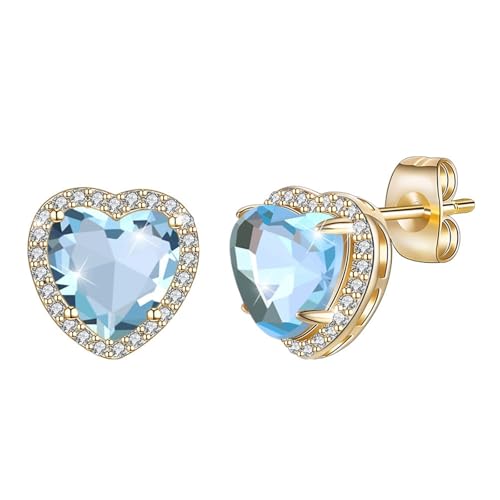 Damen Ohrringe Vintage, Ohrstecker Gold Tragus S925 Sterling Silber Zirkonia Einfach für Abschluss Schmuck von Wycian