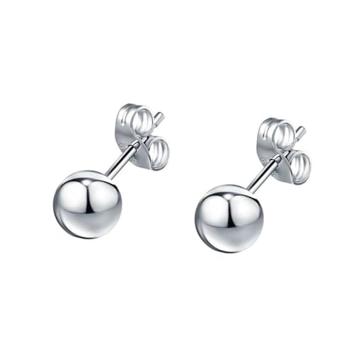 Damen Schmuck, Ohrringe Silber Damen S925 Sterling Hochglanzpolierte Perle 6X0.7mm für Valentinstag Schmuck von Wycian