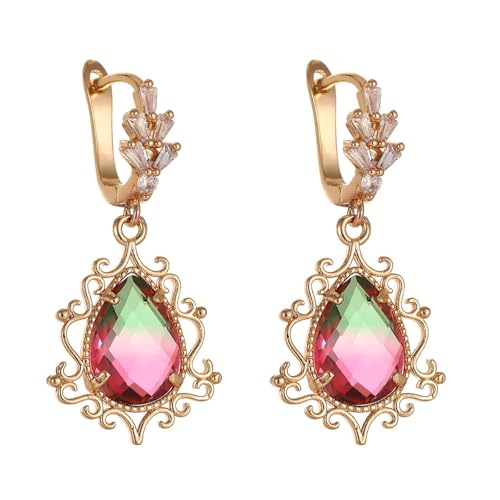 Earrings For Women, Ohrringe Hängend Rot Vergoldet Kristall Wassertropfen für Damen Engagement Schmuck von Wycian