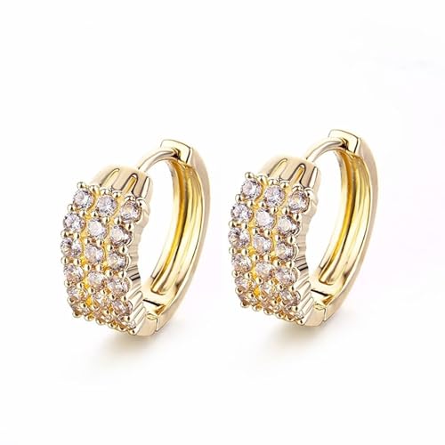 Earrings Men, Creolen Gold Set Klein Geometrische Eleganz mit Zirkonia-Pavé für Männer Jubiläum Schmuck von Wycian