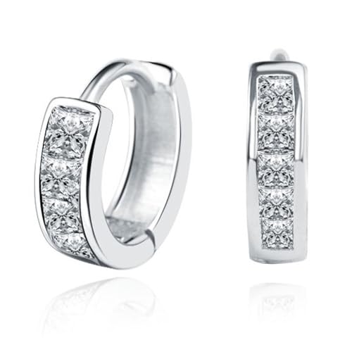 Earrings Men, Ohrringe Silber Creolen Versilbert Einfacher Einreihiger Zirkon 9X3.2mm für Männer Valentinstag Schmuck Earrings Men, Ohrringe Silber Creolen Versilbert Einfacher Einreihiger Zirkon 9X3.2mm für Männer Valentinstag Schmuck von Wycian