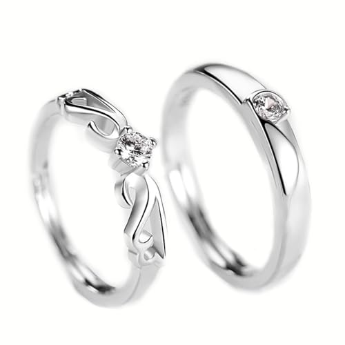 Ehering Led Eheringe 925 Silber Sterling Silber Zirkonia Engelsflügel Verstellbar Aktualisierung 3.0 für Paar Damen Lesben Abschluss Schmuck Ehering Led Eheringe 925 Silber Sterling Silber Zirkonia Engelsflügel Verstellbar Aktualisierung 3.0 für Paar Damen Lesben Abschluss Schmuck von Wycian