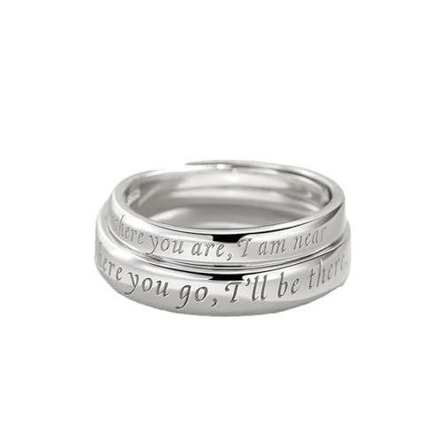 Eheringe Frau Verlobungsring 925 Silber Sterling Silber Eid Verstellbar Mode für Paar Damen Schwester Abschluss Schmuck von Wycian