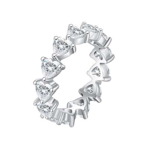 Eheringe Lesbisch Ring Moissanite Weiß 9K Au375 5.3mm Herzform Moissanit Größe 52 (16.6) Vorsteckring für Lesben Klassisch Schmuck Geschenk von Wycian