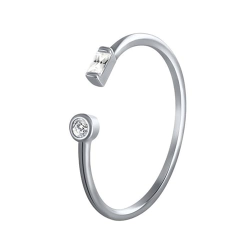 Freundschaftsringe Rune Moissanite Ring Damen Weiß 9K Au375 Rechteckform Moissanit Größe 49 (15.6) Vorsteckring für Lesben Klassisch Schmuck von Wycian