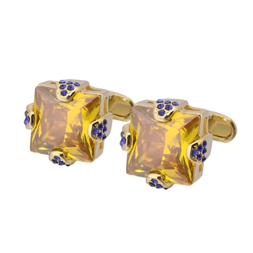 Hemd Manschettenknöpfe Herren Manchettenknoepfe Gelb Zirkonia Gold Vergoldet Quadrat für Herren Père Fils Valentinstag Unternehmen Fête Des Pères Hemd Manschettenknöpfe Herren Manchettenknoepfe Gelb Zirkonia Gold Vergoldet Quadrat für Herren Père Fils Valentinstag Unternehmen Fête Des Pères von Wycian