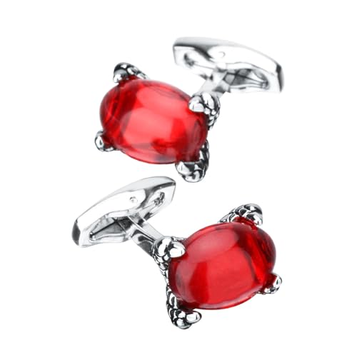 Hemd Manschettenknöpfe Herren Manchettenknoepfe Herren Rot Rubin Versilbert Solo Ovaler Edelstein 1.8X1.3cm für Herren Père Fils Valentinstag Hemd Manschettenknöpfe Herren Manchettenknoepfe Herren Rot Rubin Versilbert Solo Ovaler Edelstein 1.8X1.3cm für Herren Père Fils Valentinstag von Wycian
