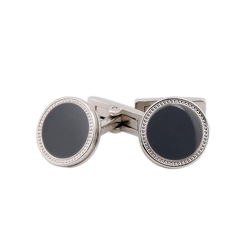 Hemd Manschettenknöpfe Herren Manchettenknoepfe Herren Rund Grau Versilbert Runder Emaille 26X15cm für Herren Père Fils Valentinstag Unternehmen Hemd Manschettenknöpfe Herren Manchettenknoepfe Herren Rund Grau Versilbert Runder Emaille 26X15cm für Herren Père Fils Valentinstag Unternehmen von Wycian