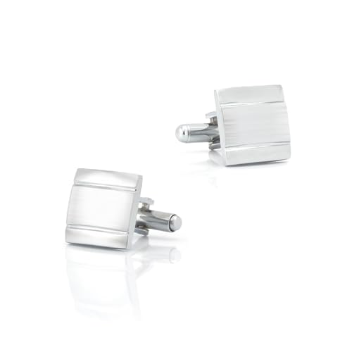 Hemd Manschettenknöpfe Herren Manschettenknöpfe Herren Eckig Silber Versilbert Quadratische Form 15X15cm für Herren Père Fils Valentinstag von Wycian
