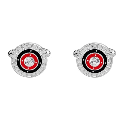 Hemd Manschettenknöpfe Herren Manschettenknöpfe Rot Zirkonia Silber Schwarz Versilbert Runder Emaille 2X2cm für Herren Père Fils Valentinstag Hemd Manschettenknöpfe Herren Manschettenknöpfe Rot Zirkonia Silber Schwarz Versilbert Runder Emaille 2X2cm für Herren Père Fils Valentinstag von Wycian