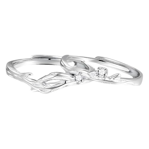 Männer Ring Herren Silber Ring 925 Sterling Silber Blume Verstellbar Mode für Paar Schwester Weihnachten Schmuck von Wycian