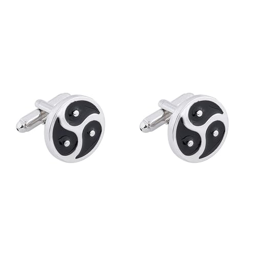 Manchettenknoepfe Herren Manschettenknöpfe Rund Silber Schwarz Versilbert Rundes Yin Yang 1.7X1.7cm für Herren Père Fils Valentinstag Unternehmen Manchettenknoepfe Herren Manschettenknöpfe Rund Silber Schwarz Versilbert Rundes Yin Yang 1.7X1.7cm für Herren Père Fils Valentinstag Unternehmen von Wycian