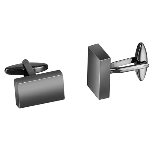 Manschettenknöpfe Cufflinks Men'S Gray Versilbert Einfaches Band In Rechteckiger Form 2X1.2cm für Herren Père Fils Valentinstag Unternehmen Manschettenknöpfe Cufflinks Men'S Gray Versilbert Einfaches Band In Rechteckiger Form 2X1.2cm für Herren Père Fils Valentinstag Unternehmen von Wycian