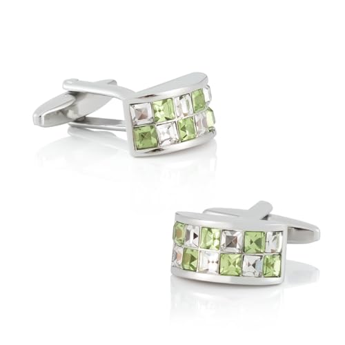 Manschettenknöpfe Herren Edel Manschettenknöpfe Herren Edelstein Silber Versilbert Rechteck 17X9cm für Herren Père Fils Valentinstag Unternehmen von Wycian