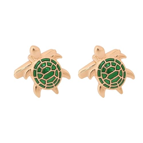 Manschettenknöpfe Herren Manchettenknoepfe Set Herren Grün Versilbert Schildkröten-Emaille 1.5X2.2cm für Herren Père Fils Valentinstag Unternehmen von Wycian