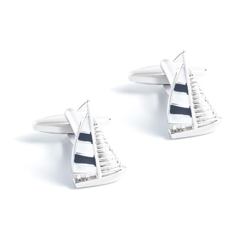 Manschettenknöpfe Herren Manschettenknöpfe für Herren Silber Versilbert Segelboot 20.9X13cm für Herren Père Fils Valentinstag Unternehmen von Wycian