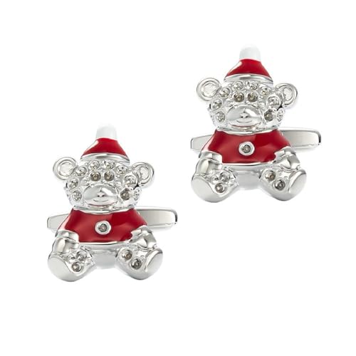 Manschettenknöpfe Herren Vintage Manschettenknöpfe Rot Silber Versilbert Weihnachtsbär 22.5X16cm für Herren Père Fils Valentinstag Unternehmen Manschettenknöpfe Herren Vintage Manschettenknöpfe Rot Silber Versilbert Weihnachtsbär 22.5X16cm für Herren Père Fils Valentinstag Unternehmen von Wycian