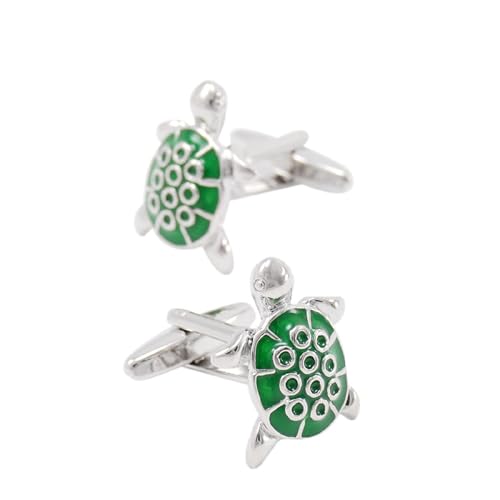 Manschettenknöpfe Manschettenknöpfe Herren Grün Versilbert Schildkröte 2.1X1.7cm für Herren Père Fils Valentinstag Unternehmen Fête Des Pères von Wycian