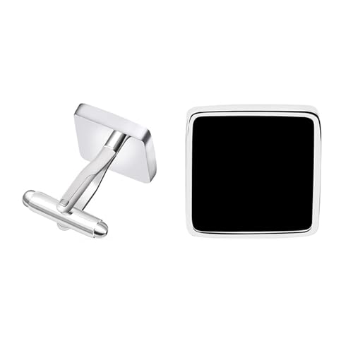Manschettenknöpfe Manschettenknöpfe Herren Quadratisch Silber Schwarz Versilbert Quadrat 1.6X1.6cm für Herren Père Fils Valentinstag Unternehmen Manschettenknöpfe Manschettenknöpfe Herren Quadratisch Silber Schwarz Versilbert Quadrat 1.6X1.6cm für Herren Père Fils Valentinstag Unternehmen von Wycian