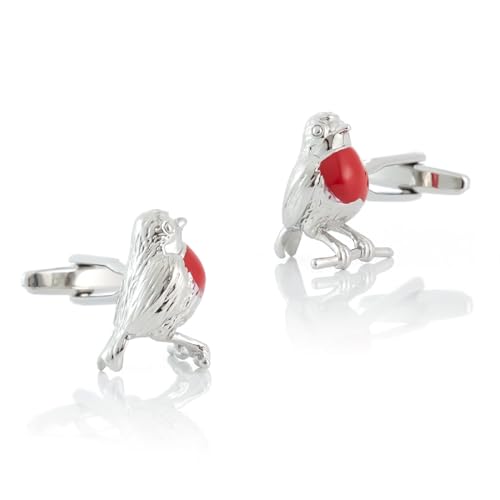 Manschettenknöpfe Set Herren Manchettenknoepfe Herren Rot Silber Versilbert Vögel 22.5X14cm für Herren Père Fils Valentinstag Unternehmen Manschettenknöpfe Set Herren Manchettenknoepfe Herren Rot Silber Versilbert Vögel 22.5X14cm für Herren Père Fils Valentinstag Unternehmen von Wycian
