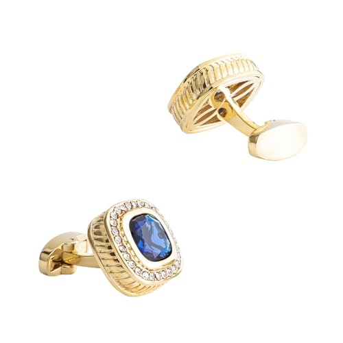 Manschettenknöpfe Set Herren Manschettenknöpfe Herren Gold Zirkonia Vergoldet Quadratische Form 19.2X19.2cm für Herren Père Fils Valentinstag von Wycian