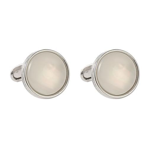 Manschettenknöpfe Set Herren Manschettenknöpfe Herren Rund Weiß Versilbert Runder Kristall 1.8X1.8cm für Herren Père Fils Valentinstag Unternehmen Manschettenknöpfe Set Herren Manschettenknöpfe Herren Rund Weiß Versilbert Runder Kristall 1.8X1.8cm für Herren Père Fils Valentinstag Unternehmen von Wycian
