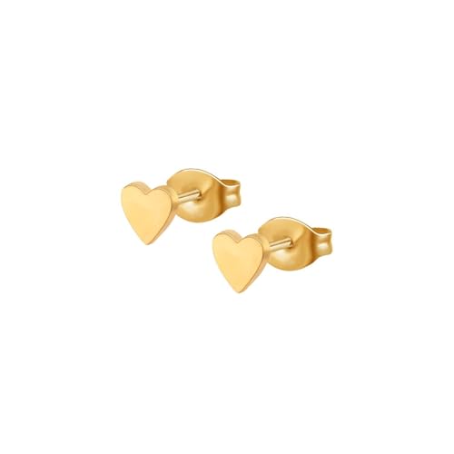 Modeschmuck Ohrringe, Edelstahl Ohrstecker Gold Herzform für Damen Geburtstag Schmuck von Wycian